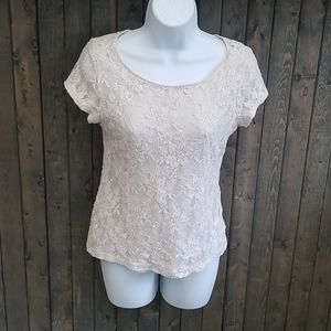 International Concepts Embroidered Lace Blouse